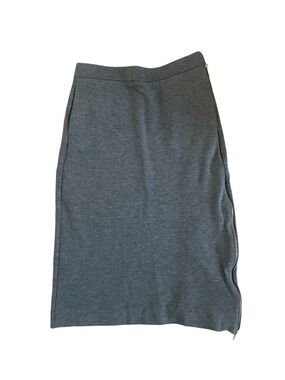 COS Heather Gray Knit Pencil Skirt | Side Zip Slit | Minimalist Midi